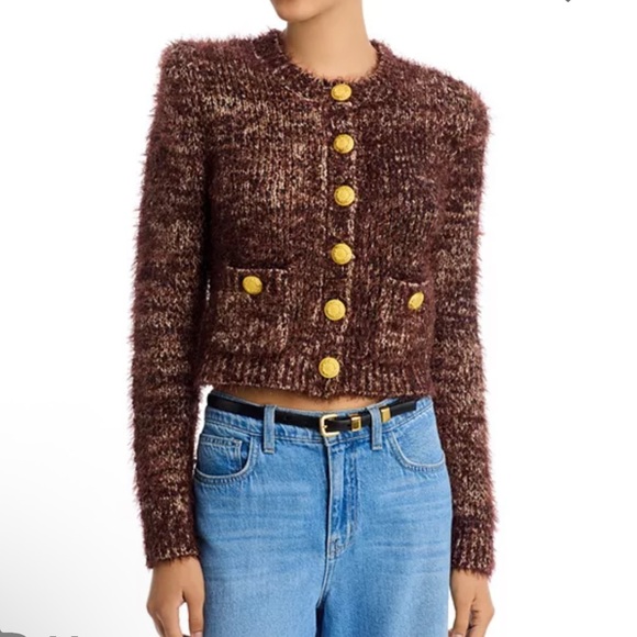 L'Agence Una Chocolate Brown Cardigan. NWT - Picture 1 of 8